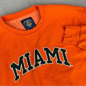 Y2K Miami Hurricanes XXL Orange Embroidered Crewneck Sweatshirt Vintage 90’s